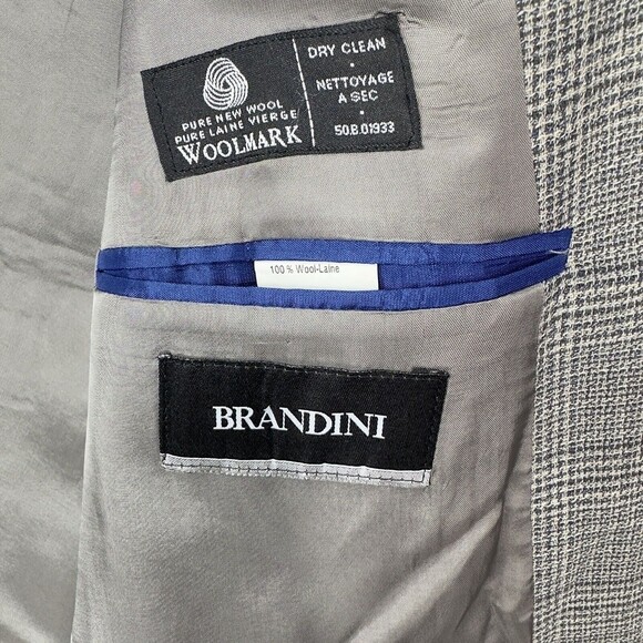 Men’s 46R Wool Blazer Grey Plaid Sport Coat Classic Fit Made in Canada - Picture 8 of 15